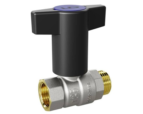 Кран Pride LD НВ 3/4" Pride с пластиковой T-ручкой синяя вставка полный проход