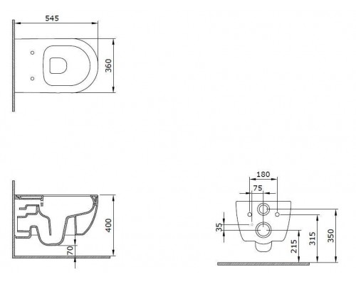 Allen Brau Priority Унитаз подесной с инсталляцией 36x54,5x36h см, цвет: белый 00316508