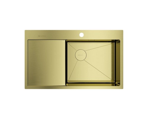 Omoikiri Akisame 86-R Side-LG Кухонная мойка нерж. сталь 86x51 см, цвет: светлое золото 4997046 Omoikiri Akisame 86-R Side-LG Кухонная мойка нерж. сталь 86x51 см, цвет: светлое золото 4997046