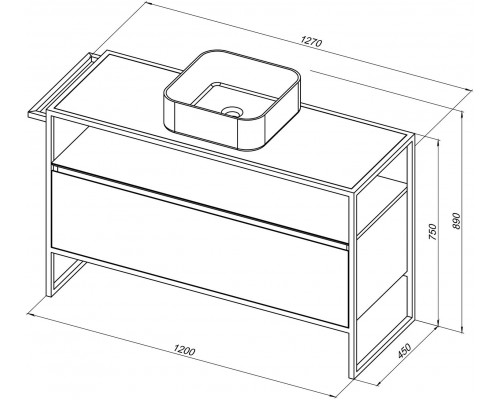 Allen Brau Priority Тумба под раковину 120x45x75h см, цвет: антрацит 1.31004.AM Allen Brau Priority Тумба под раковину 120x45x75h см, цвет: антрацит 1.31004.AM
