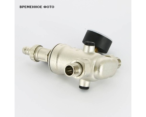 Фильтр промывной ВН 1/2" х 3/4" с редукц. соед., под аксиальный манометр, 100 мкм, никелированный