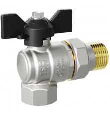 Кран Pride LD НВ 1/2" угловой с разъемным соединением Pride полный проход бабочка