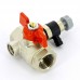 Кран шаровой ВВ с дренажным вентилем UNI-FITT 1/2" заглушка 1/4" бабочка