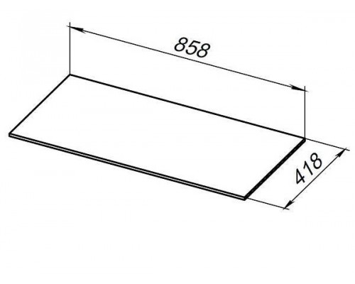 Allen Brau Liberty Столешница 85,8x41,8x1h см, цвет: серый 1.330012.GR-S