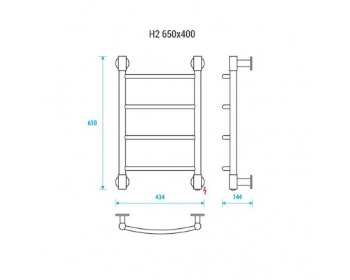 Электрический полотенцесушитель Energy H2 650x400