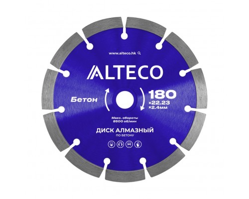 Диск ALTECO алмазный по бетону 180х22.23