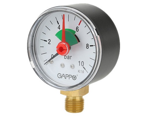 Манометр Gappo радиальный с указателем предела 1/4" x 10 бар