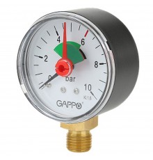 Манометр Gappo радиальный с указателем предела 1/4" x 6 бар