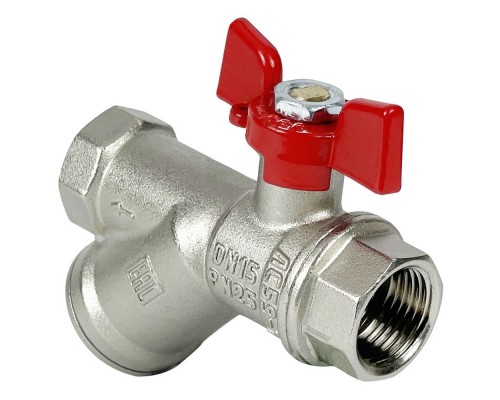 Кран шаровый с фильтром PREMIUM "бабочка" ВВ внутренняя резьба 1/2" (VALFEX)