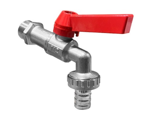 Кран шаровый со сливным штуцером "рычаг" 1/2" НИКЕЛИР-Й VALFEX (VF.435.NR.012)