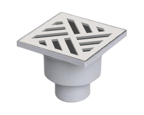 Трап с верт. сливом 50 мм нерж. решетка 100*100 мм комб. затвор VALFEX (VF.011.050K.100.04)