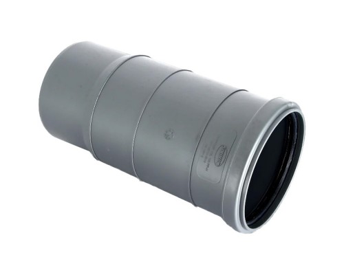 Патрубок компенсационный канализационный ПП 110 мм с раструбом серый Синикон Стандарт