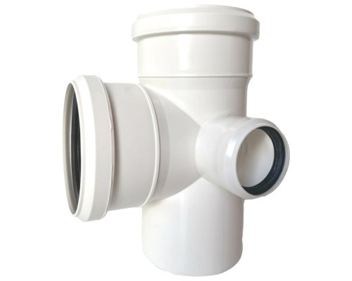 Крестовина канализ.бесш.двухпл.ПП 110*110*50*50*87гр.мм пр.и л. СИНИКОН КОМФОРТ с раст.бел.(уп.10шт)