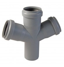 Крестовина одноплоскостная канализ. ПП 50*50*50*67гр. мм с раструбом серая Синикон стандарт (Valsir)
