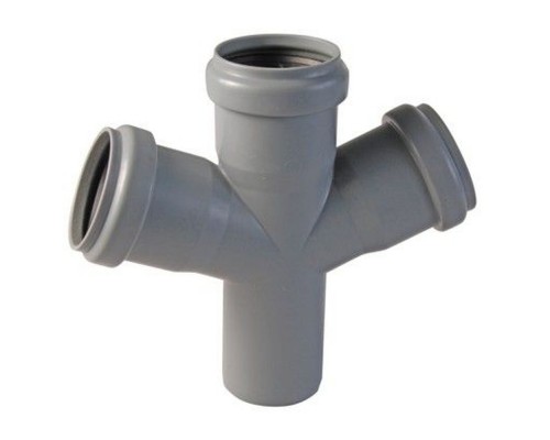 Крестовина одноплоскостная канализ. ПП 50*50*50*67гр. мм с раструбом серая Синикон стандарт (Valsir)