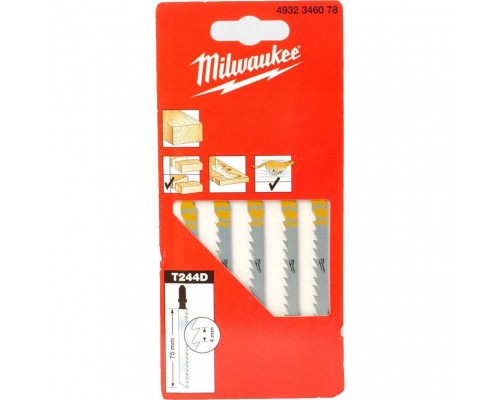 Полотно для лобзика Milwaukee T244D 75мм, упак_5 Полотно для лобзика Milwaukee T244D 75мм, упак_5