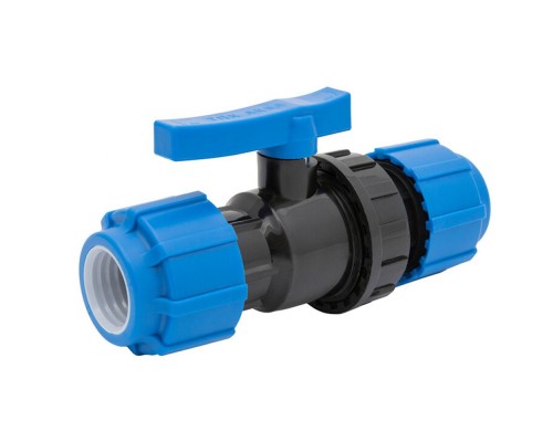 Шаровый кран ПНД компрессионный 50*50 мм (ТПК-АКВА)