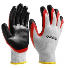 Перчатки трикотажные с двойным латексным покрытием ЗУБР