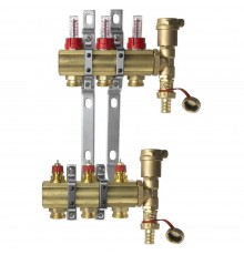Коллекторная группа со встроенными расходомерами 3 выхода 1" ЕК 3/4" FHF-3F (088U0723) (Danfoss)
