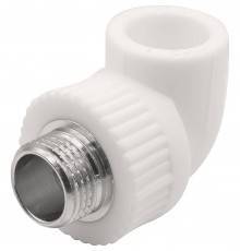 Угольник THERMOLIGHT комбинированный PP-R НР 20х1/2" белый (20/120)
