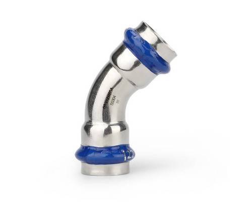 Угольник VARMEGA 45гр. двухраструбный Inox Press 15x15 Угольник VARMEGA 45гр. двухраструбный Inox Press 15x15