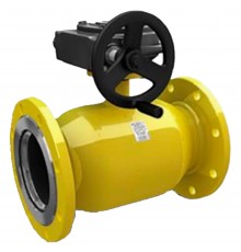 Кран шаровой стальной фланцевый LD Gas Ду200/150 Ру16 неполнопроходной с редуктором