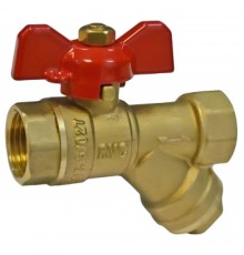 Кран VIEIR шаровой с фильтром ручка бабочка 3/4" GL134