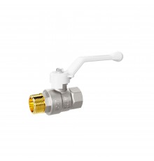 Кран шаровой латунный LD Pride 47.32.В-Н.Р Ду 32 Ру 25 white (рычаг с бир.)