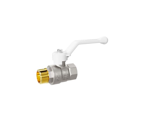 Кран шаровой латунный LD Pride 47.32.В-Н.Р Ду 32 Ру 25 white (рычаг с бир.)
