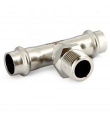 Тройник Uni-Fitt пресс 22х1/2"х22 нар. р., нерж. ст.