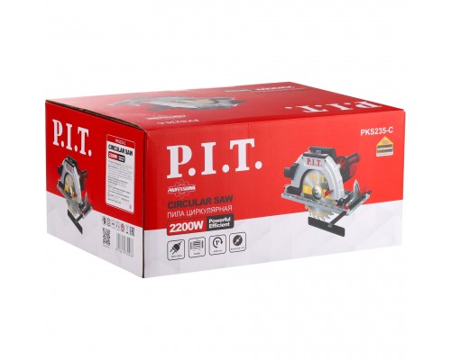 Пила PIT циркулярная PKS235-C (2200Вт, 4500 об/мин, диск 235 мм, глубина пропила 76мм)