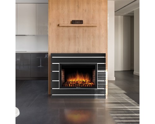 Каминокомплект: Очаг Electrolux EFP/P-2520LS N, портал Moderno 25 шпон черный дуб