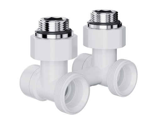 Узел нижнего подключения Royal Thermo Design угловой 1/2"х3/4" EK (белый)