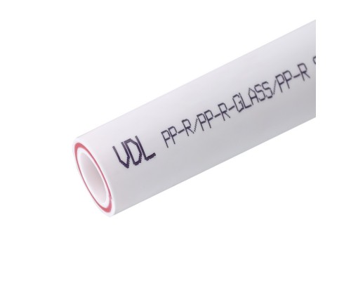 Труба VDL PP-R SDR6 PN25 20х3,4 PN25 (арм. стекловолокном), белый (4/100)