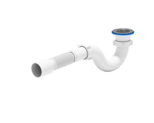 Сифон АНИ пласт д/поддона трубный 1 1/2"x50/40 с гофрой 40х50 D-70мм E115