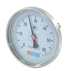 Термометр биметалл ТБ-100-1 60С Дк100 L=60 G1/2" осев Метер