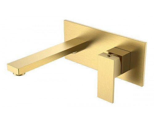 Boheme Qubic Смеситель для раковины на стену 23x19,1x10h см, цвет: matt gold 475-MG