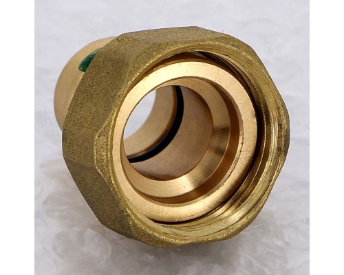 Муфта пресс-В с накидной гайкой и плоским уплотнением бронза Sanpress VIEGA 18x1