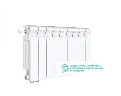 Rifar Monolit Ventil 350 9 секций, нижнее левое подключение (белый)