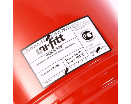 Расширительный бак WRV для отопления вертикальный UNI-FITT присоединение 3/4" 24л Расширительный бак WRV для отопления вертикальный UNI-FITT присоединение 3/4" 24л