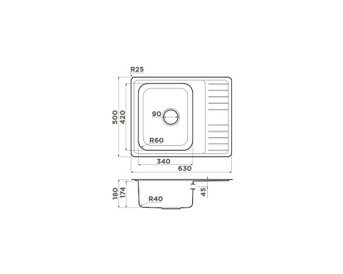 Omoikiri Sagami 63-IN Кухонная мойка нерж. сталь 63x50 см, цвет: нержавеющая сталь 4993732