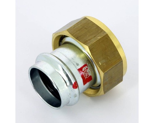 Муфта пресс-В с накидной гайкой и плоской прокладкой оцинкованная сталь Prestabo VIEGA 28х1"1/4