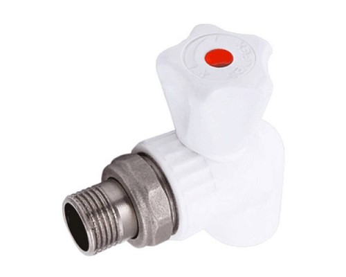 Кран шаровой PP-R бел Дн20х1/2" НР угл д/рад VALFEX 10148020 Кран шаровой PP-R бел Дн20х1/2" НР угл д/рад VALFEX 10148020