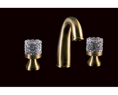 Boheme Crystal Смеситель для раковины на 3 отверстия, двуручковый, цвет: бронза матовая 317-CRST