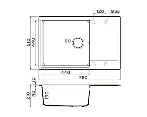 Omoikiri Daisen 78-LB-BL Кухонная мойка Artgranit 78x51 см, цвет: черный 4993692 Omoikiri Daisen 78-LB-BL Кухонная мойка Artgranit 78x51 см, цвет: черный 4993692