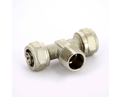 Тройник обжим-Н никелированный TIEMME 16х1/2"х16