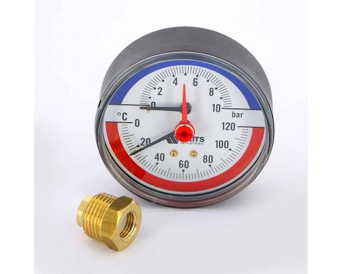 Термоманометр аксиальный F+R818 WATTS Ind 10 бар 120°C 1/2"
