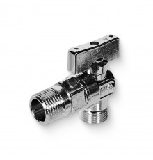 Кран НН 1/2'х1/2'  угловой шаровой  MIAMI c розеткой 1/2' из нерж. стали, для подкл. бачков