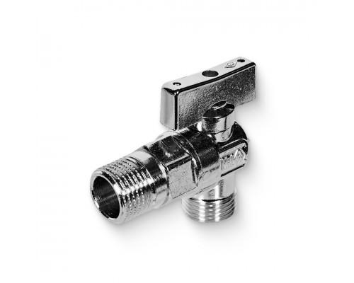 Кран НН 1/2'х1/2'  угловой шаровой  MIAMI c розеткой 1/2' из нерж. стали, для подкл. бачков