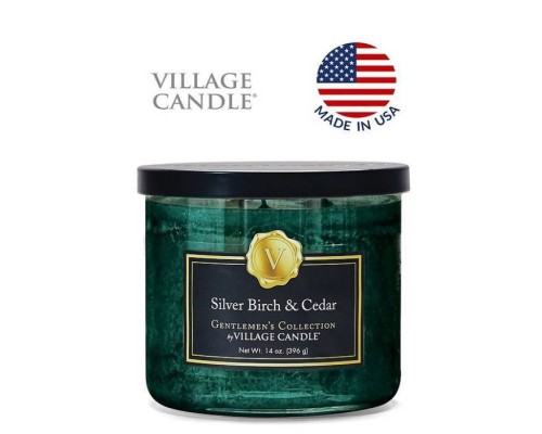 Декоративная свеча Village Candle Серебристая береза и кедр (396 грамм)